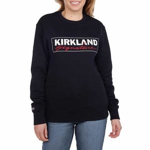 Kirkland Signature black embroidered crew neck. Like new! Men’s L Women’s XL